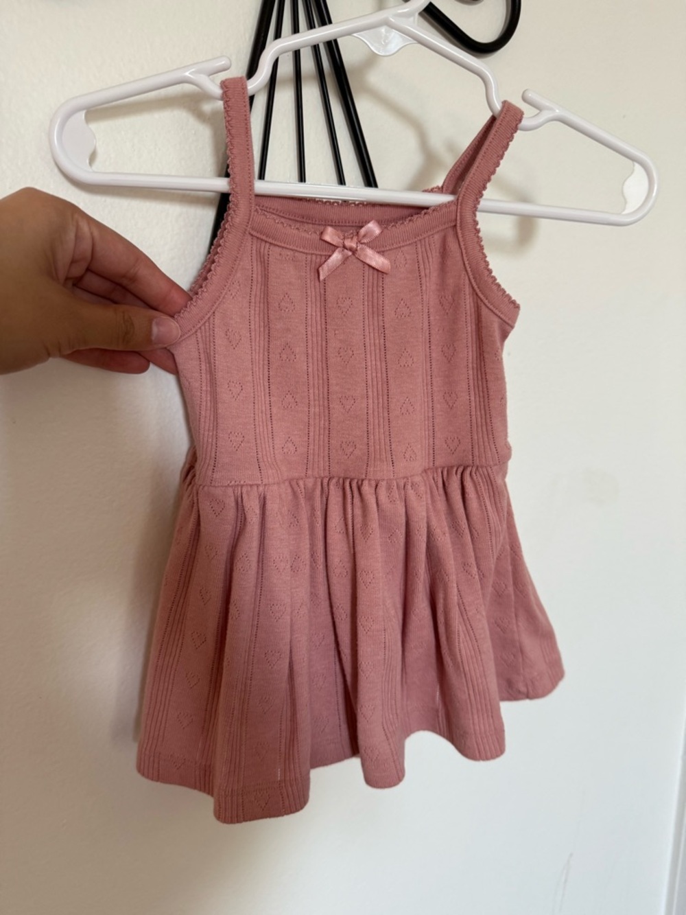 Old Navy Pink Knit Tank Dress with Heart Detail